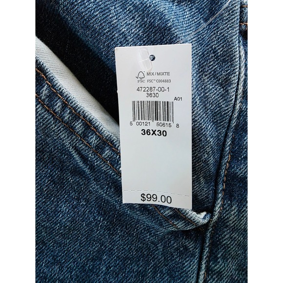 GAP Men's 36x30 Baggy Cargo Carpenter Jean Blue Denim Relaxed Fit NWT $99 - Picture 6 of 11